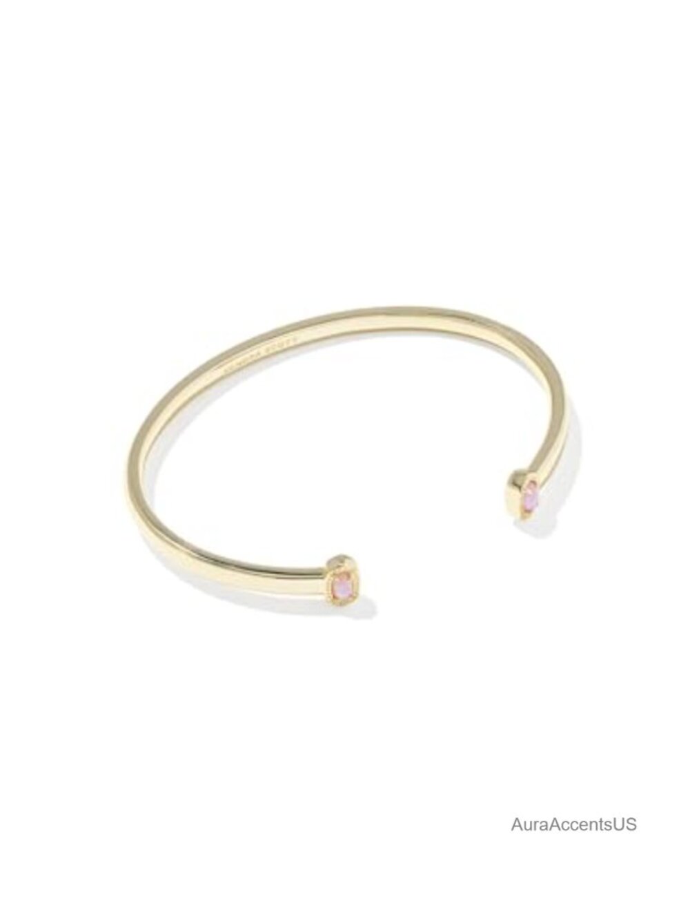 Gold Plated Brass Open Cuff Bracelet with Gemstone Stations, Stackable